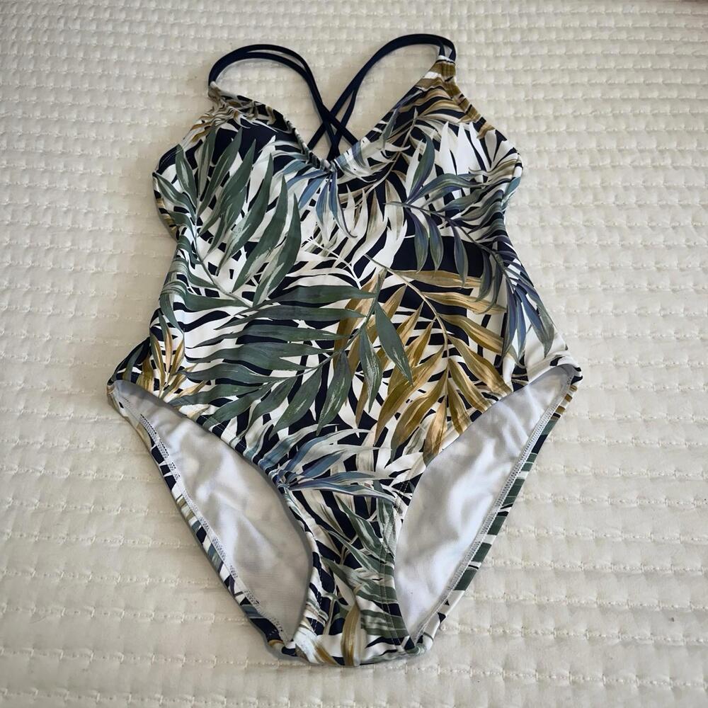 Hurley One Piece Swimsuit Cayman Palms Palm Leaves NWOT Sz S Small